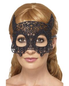Embroidered Lace Filigree Devil Eyemask (SM45629)