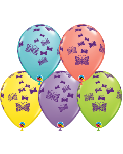 Butterflies Rising - Sorbet Assortment - 28cm (11 Inch) Latex Balloon (48117Q)