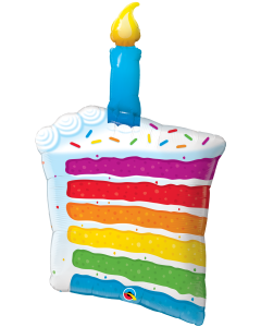 Rainbow Cake & Candle - 42 Inch Foil Balloon (49379Q)