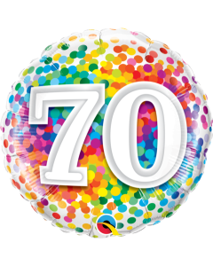 70 Rainbow Confetti - 18 Inch Foil Balloon (49556Q)