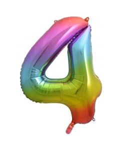 4 Rainbow Number - 86cm (34') Foil Balloon (4RainA)