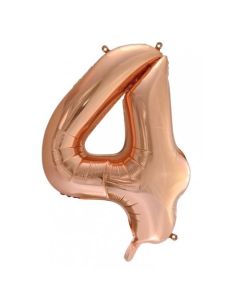 4 Rose Gold Number - 86cm (34') Foil Balloon (4RoseA)