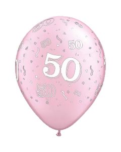 50-A-Round Pink Pearl - 28cm (11 Inch) Latex Balloon (50-12)