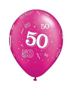 50-A-Round Magenta - 28cm (11 Inch) Latex Balloon (50-11)