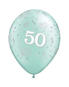 50-A-Round Mint Green - 28cm (11 Inch) Latex Balloon (50-07)