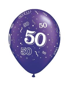 50-A-Round Purple - 28cm (11 Inch) Latex Balloon (50-13)