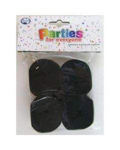 Black Crepe Streamers (Pack of 4) - 35mm wide x 13m long x 4 qty (510012A)