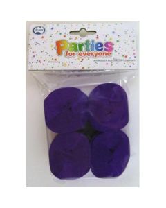 Purple Crepe Streamers (Pack of 4) - 35mm wide x 13m long x 4 qty (510023A)