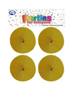 Honey Crepe Streamers (Pack of 4) - 35mm wide x 13m long x 4 qty (510063A)