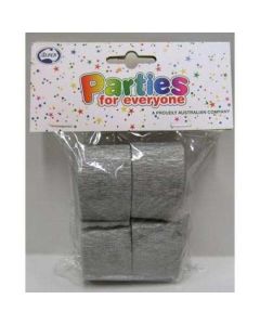 Shimmer Silver Crepe Streamers (Pack of 4) - 35mm wide x 13m long x 4 qty (510086A)