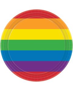 Rainbow Paper Plates 17cm (Pack of 8) (542764AM)