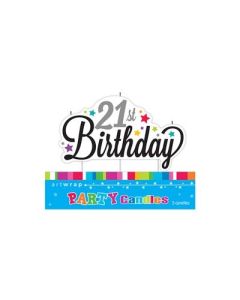 21st Birthday Stars Candle (E3347)