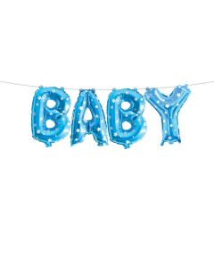 Baby - Blue with Dots - Foil Balloon Banner (E4330 )