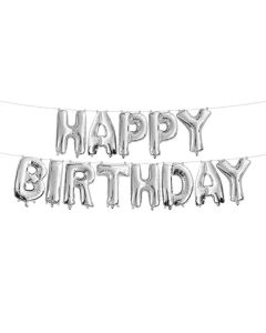 Happy Birthday - Silver - Foil Balloon Banner (E4335 )