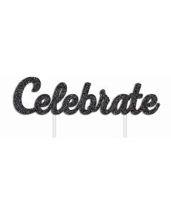 Cake Topper - Black Celebrate (E4904)