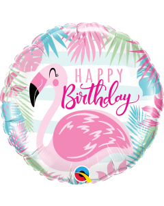 Pink Flaming Happy Birthday - 18 Inch Foil Balloon (57274Q)