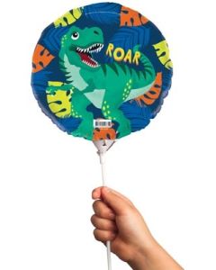Dino - 22cm Foil Balloon On Stick (E6747 )