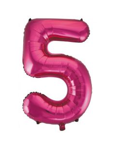 5 Magenta Pink Number - 86cm (34') Foil Balloon (5PinkA)