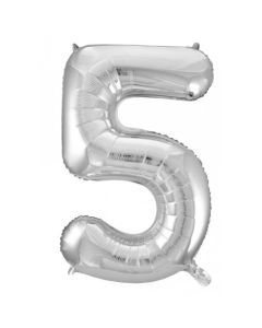 5 Silver Number - 86cm (34') Foil Balloon (5SilverA)