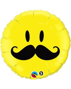 Smile Face Mustache - 18 Inch Foil Balloon (60053Q)