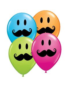 Smile Face Mustache - 12cm (5 Inch) Latex Balloon (60933Q)