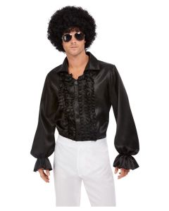 1960's Ruffled Shirt Black Adult Costume (SM62010)