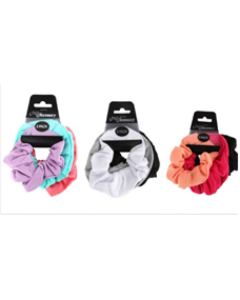 Scrunchies Cotton Assorted Plain Colours -  Pack 3 (661355A)