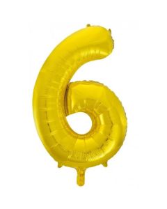6 Gold Number - 86cm (34') Foil Balloon (6GoldA)