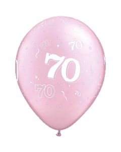 70-A-Round Pink Pearl - 28cm (11 Inch) Latex Balloon (70-12)