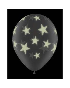 Glow In The Dark (GID) Stars - 28cm (11 Inch) Latex Balloon (73994Q)