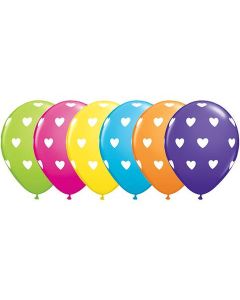 Big Hearts  - Tropical Assorted - 28cm (11 Inch) Latex Balloon (78707Q)