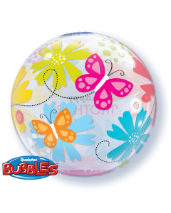 Happy Mother's Day Butterfly - 22 Inch Bubble Balloon (79717Q)