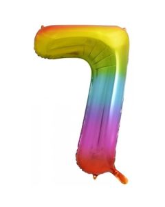 7 Rainbow Number - 86cm (34') Foil Balloon (7RainA)