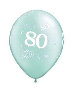80-A-Round Mint Green Pearl - 28cm (11 Inch) Latex Balloon (80-07)
