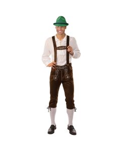 Octoberfest Lederhosen Brown and Green Adult Costume (LEG85476BRGXL)