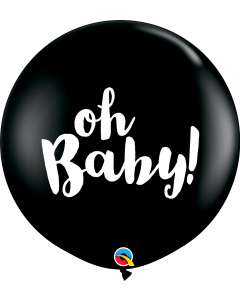 Oh Baby! - Onyx Black - 3 Foot (3ft) Latex Balloon (85831Q)