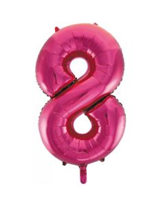 8 Magenta Pink Number - 86cm (34') Foil Balloon (8PinkA)
