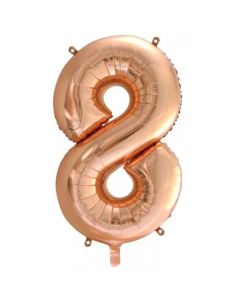 8 Rose Gold Number - 86cm (34') Foil Balloon (8RoseA)