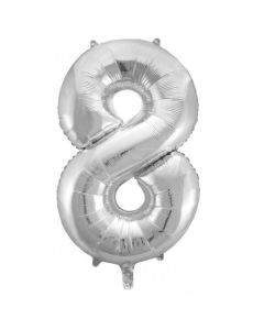 8 Silver Number - 86cm (34') Foil Balloon (8SilverA)