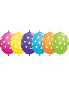 Quick Liink - Tropical Assorted Big Stars - 12 Inch Latex Balloon (90557Q)