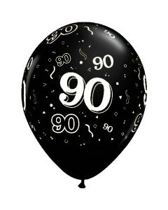 90-A-Round Black Pearl - 28cm (11 Inch) Latex Balloon (90-01)