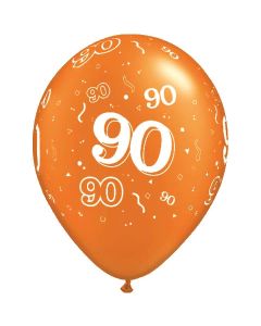 90-A-Round Orange Pearl - 28cm (11 Inch) Latex Balloon (90-10)
