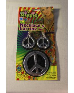 Silver Peace Pendent and Earrings (CB1003)