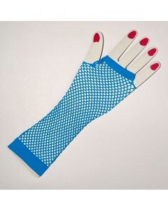 Fishnet - Long Blue - Finger Less Gloves (CB1050-3)