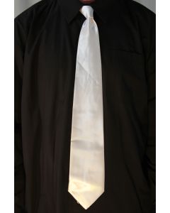 White Gangster Tie - Wide (CB1802)