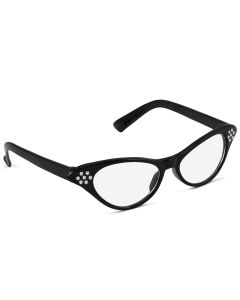 1950's Rhinstone Glasses - Black (GL62059)