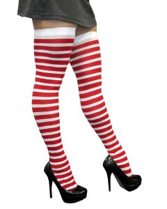 Knee High Stripy Sox - Red & White (LE671)