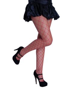 Full Length Large Hole Fishnets - Red (LE6742RE)