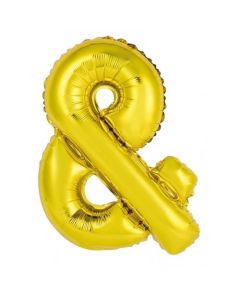 & Gold Ampersand Letter - 86cm (34') Foil Balloon (AmpGoldA)