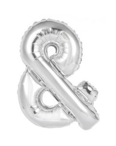 & Rose Silver Ampersand Letter - 86cm (34') Foil Balloon (AmpSilverA)